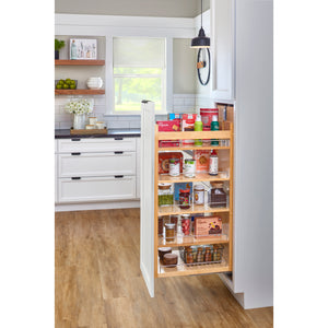 Rev-A-Shelf - Wood Tall Cabinet Pullout Pantry Organizer w/ Soft-Close - 448-TPF58-5-1  Rev-A-Shelf   