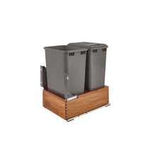 Load image into Gallery viewer, Rev-A-Shelf - Walnut Bottom Mount Pull Out Waste/Trash Container - 4WC-WN-2150DM2-SC  Rev-A-Shelf 50 qt. (12.5 gal) 18 inches 
