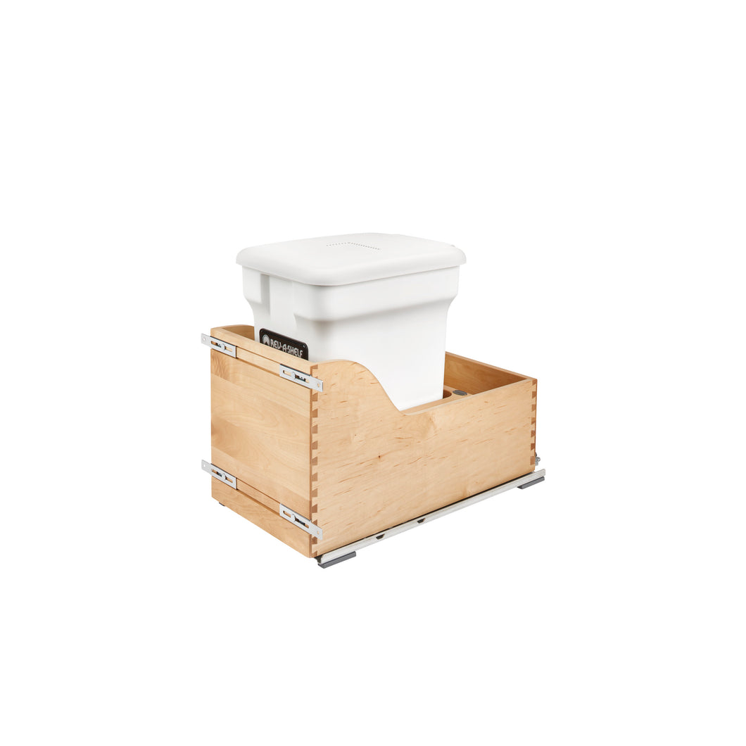 Rev-A-Shelf - Wood Pull Out Compost Container w/Soft Close - 4WCSC-CKWH-1  Rev-A-Shelf White  