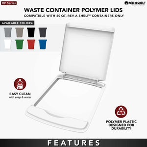 Rev-A-Shelf - Polymer Lid for Rev-A-Shelf 50qt  Waste/Trash Containers - RV-50-LID-G-1  Rev-A-Shelf   