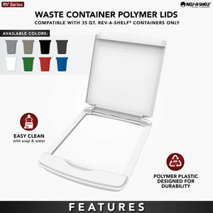 Rev-A-Shelf - Polymer Lid for Rev-A-Shelf 35qt Waste/Trash Containers - RV-35-LID-1  Rev-A-Shelf   