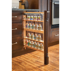 Rev-A-Shelf - Wood Base Filler Pull Out Organizer for New Kitchen Applications w/Soft Close - 432-BFSC-3C  Rev-A-Shelf   