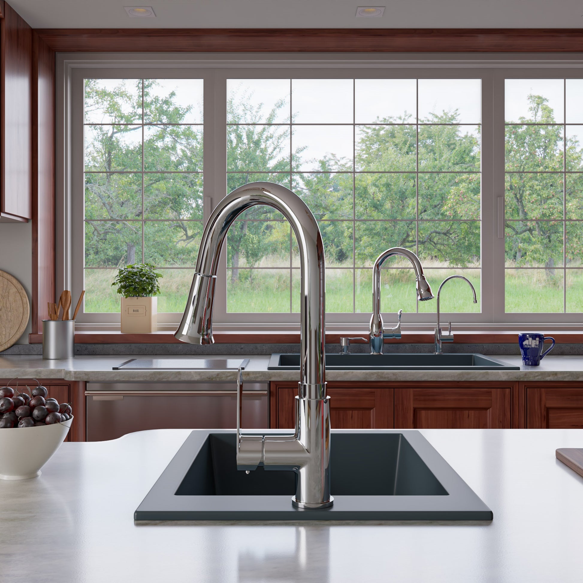 Alfi brand AB3322DI 33" Single Bowl Drop In Granite Composite Kitchen Sink