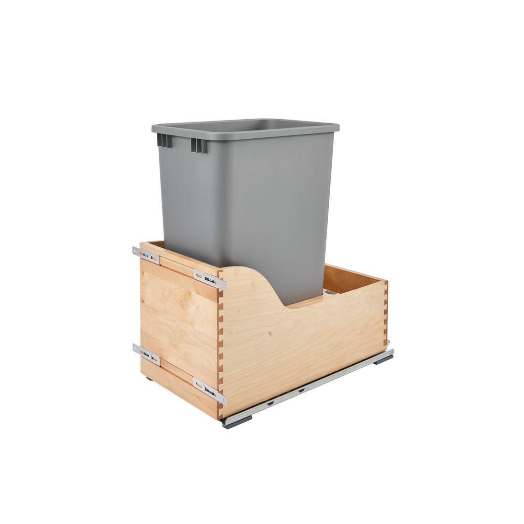 Rev-A-Shelf - Wood Pull Out Trash/Waste Container w/Soft Close - 4WCSC-1550DM-1  Rev-A-Shelf 50 qt. (12.5 gal) 12 inches 