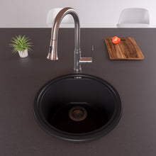 Load image into Gallery viewer, ALFI brand AB1717DI 17&quot; Drop-In Round Granite Composite Kitchen Prep Sink Kitchen Sink ALFI brand   