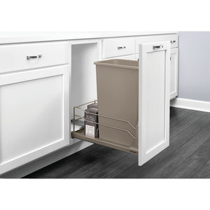 Rev-A-Shelf - Steel Bottom Mount Pull Out Waste/Trash Container for Full Height Cabinets w/Soft Close - 53WC-1550SCDM-112  Rev-A-Shelf   