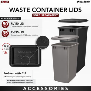 Rev-A-Shelf - Walnut Bottom Mount Pull Out Waste/Trash Container - 4WC-WN-1550DM1-SC  Rev-A-Shelf   
