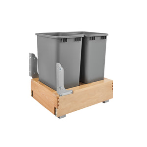 Rev-A-Shelf - Wood Pull Out Trash/Waste Container with Soft/Open Close - 4WCBM-2150DM-2  Rev-A-Shelf 50 qt. (12.5 gal) 17.25 inches 