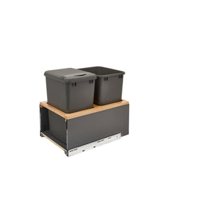 Rev-A-Shelf - Legrabox Pull Out Double Waste/Trash Container w/Soft Close - 5LB-1835OGMP-213  Rev-A-Shelf 35 qt. (8.75 gal) 16-1/2 inches 