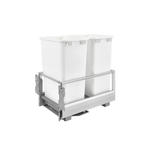 Rev-A-Shelf - Aluminum Pull Out Trash/Waste Container for Full Height Cabinet with Soft Open/Close - 5149-2150DM-211  Rev-A-Shelf 50 qt. (12.5 gal) 15.75 inches 