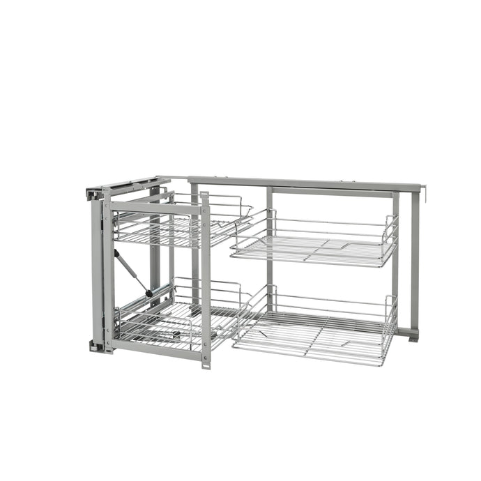 Rev-A-Shelf - Sliding 4-shelf Wire Blind Corner Cabinet Organizer - 5707-18CR  Rev-A-Shelf 18 inches  