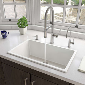 Alfi Brand 30" x 18" Fireclay Undermount / Drop In Fireclay Kitchen Sink Kitchen Sink ALFI brand White  