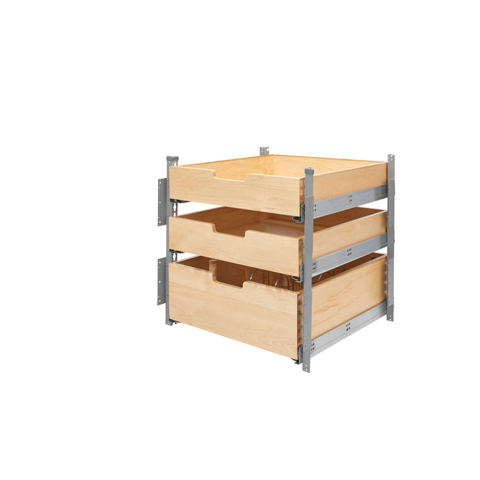 Rev-A-Shelf - Base Cabinet Pull Out Wood Drawer Pilaster System - 4PIL-24SC-SV-3  Rev-A-Shelf 22.5 inches 3 