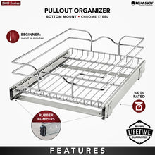 Load image into Gallery viewer, Rev-A-Shelf - Single Tier Bottom Mount Pull Out Steel Wire Organizer - 5WB1-1520CR-1  Rev-A-Shelf   