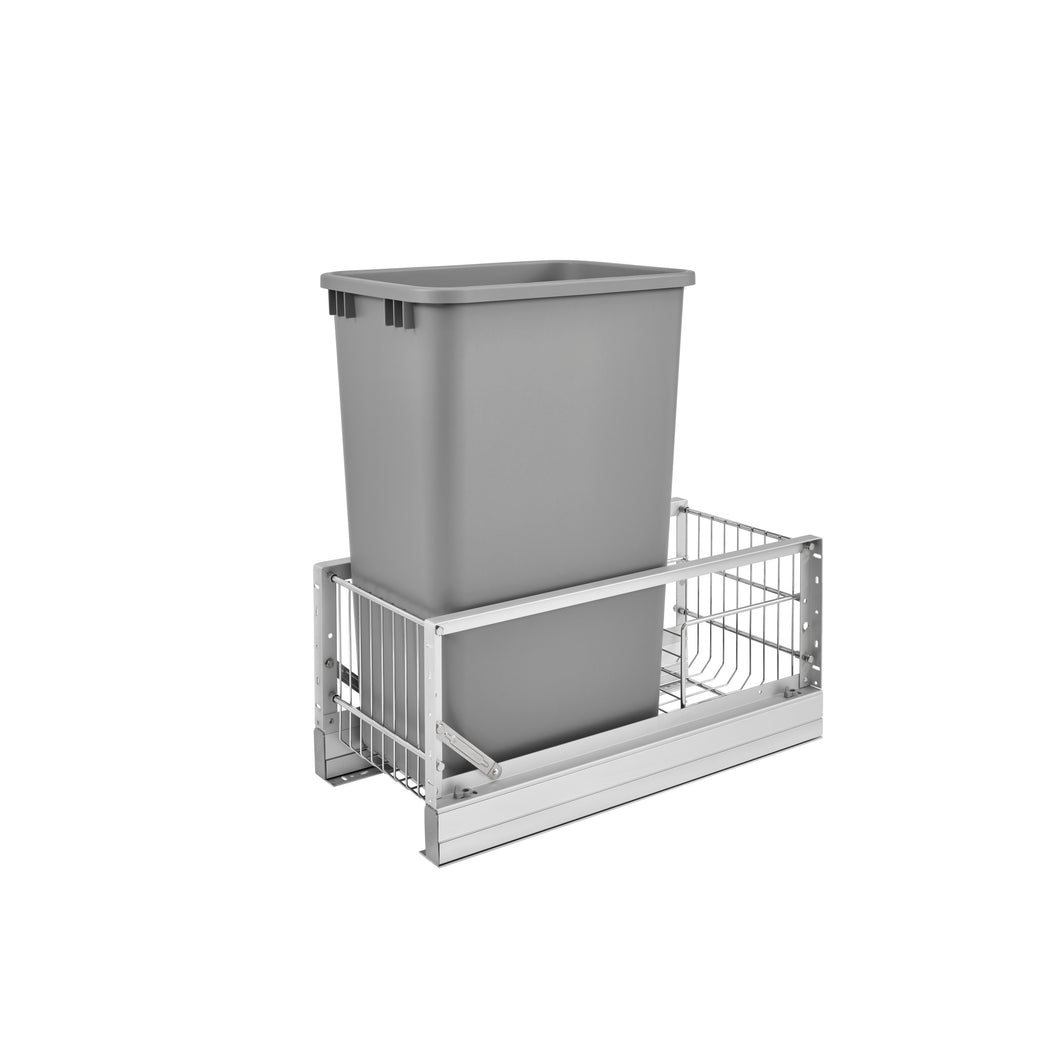 Rev-A-Shelf - Aluminum Pull Out Trash/Waste Container for Full Height Cabinets w/Soft Close - 5349-1550DM-117  Rev-A-Shelf 50 qt. (12.5 gal) 10.75 inches 