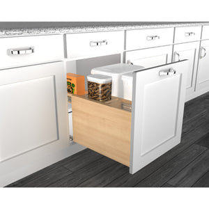 Rev-A-Shelf - Wood Bottom Mount Pullout Waste/Trash Container with OXO and Storage w/ Soft-Close - 4WCOX-24DMSC-1  Rev-A-Shelf   