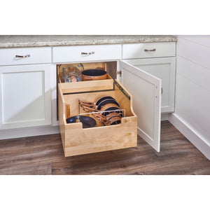 Rev-A-Shelf - Wood Base Cabinet Cookware Pull Out Organizer w/Soft Close - 4CW2-24SC-1  Rev-A-Shelf   