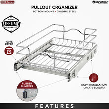 Load image into Gallery viewer, Rev-A-Shelf - Single Tier Bottom Mount Pull Out Steel Wire Organizer - 5WB1-1218CR-1  Rev-A-Shelf   