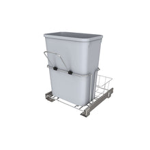 Load image into Gallery viewer, Rev-A-Shelf - Undersink Chrome Steel Pull Out Waste/Trash Container w/Rear Basket Storage - RUKD-1432RB-1  Rev-A-Shelf 32 qt. (8 gal)  