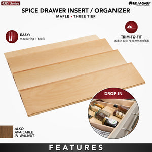 Rev-A-Shelf - Walnut Trim to Fit Spice Drawer Insert Organizer - 4SDI-WN-24-1  Rev-A-Shelf   