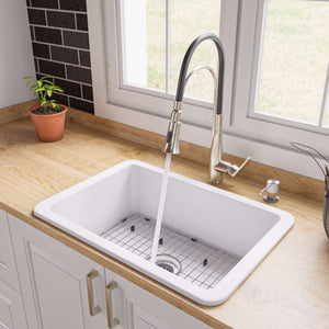 Alfi Brand 27" x 18" Fireclay Undermount / Drop In  Kitchen Sink - ABF2718UD Kitchen Sink ALFI brand White  