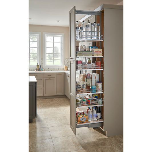 Rev-A-Shelf - Adjustable Solid Surface Pantry System for Tall Pantry Cabinets - 5343-16-GR