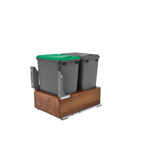 Rev-A-Shelf - Walnut Bottom Mount Pull Out Waste/Trash Container - 4WC-WN-18DM2-SC  Rev-A-Shelf   