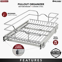 Load image into Gallery viewer, Rev-A-Shelf - Single Tier Bottom Mount Pull Out Steel Wire Organizer - 5WB1-1522CR-1  Rev-A-Shelf   