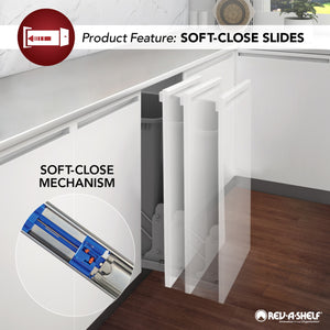 Rev-A-Shelf - Wood Wall Filler Pull Out for 30" H New Kitchen Applications w/BB Soft Close - 432-WFBBSC30-6C  Rev-A-Shelf   