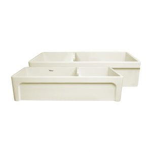 Whitehaus Farmhaus Fireclay Large Reversible Sink and Small Bowl Kitchen Sinks Whitehaus Biscuit  