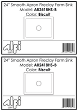 Load image into Gallery viewer, ALFI brand AB2418HS 24 inch Reversible Smooth / Fluted Single Bowl Fireclay Farm Sink Kitchen Sink ALFI brand   