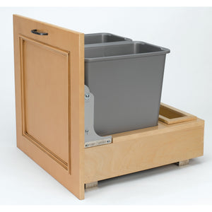 Rev-A-Shelf - Wood Pull Out Trash/Waste Container with Soft/Open Close - 4WCBM-2430DM-2  Rev-A-Shelf   