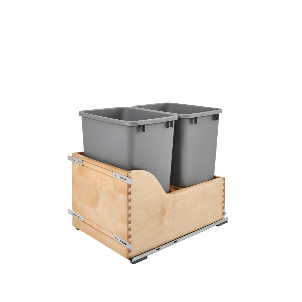 Rev-A-Shelf - Wood Pull Out Trash/Waste Container w/Soft Close and Servo Drive System - 4WCSD-1835DM-2  Rev-A-Shelf 35 qt. (8.75 gal) 15 inches 