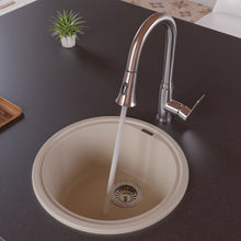 Load image into Gallery viewer, ALFI brand AB1717DI 17&quot; Drop-In Round Granite Composite Kitchen Prep Sink Kitchen Sink ALFI brand Biscuit  
