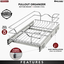 Load image into Gallery viewer, Rev-A-Shelf - Single Tier Bottom Mount Pull Out Steel Wire Organizer - 5WB1-1222CR-1  Rev-A-Shelf   