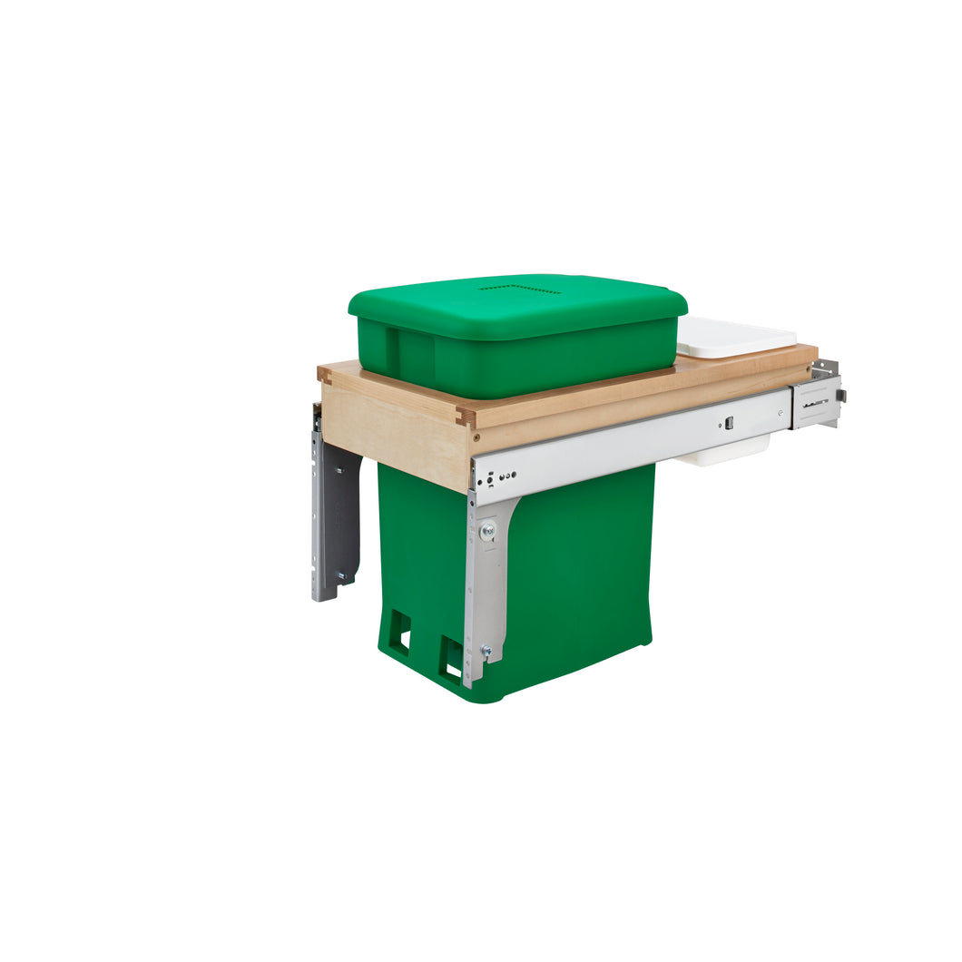 Rev-A-Shelf - Wood Top Mount Pull Out Compost Container - 4WCTM-12CKGRSCDM1  Rev-A-Shelf Green  