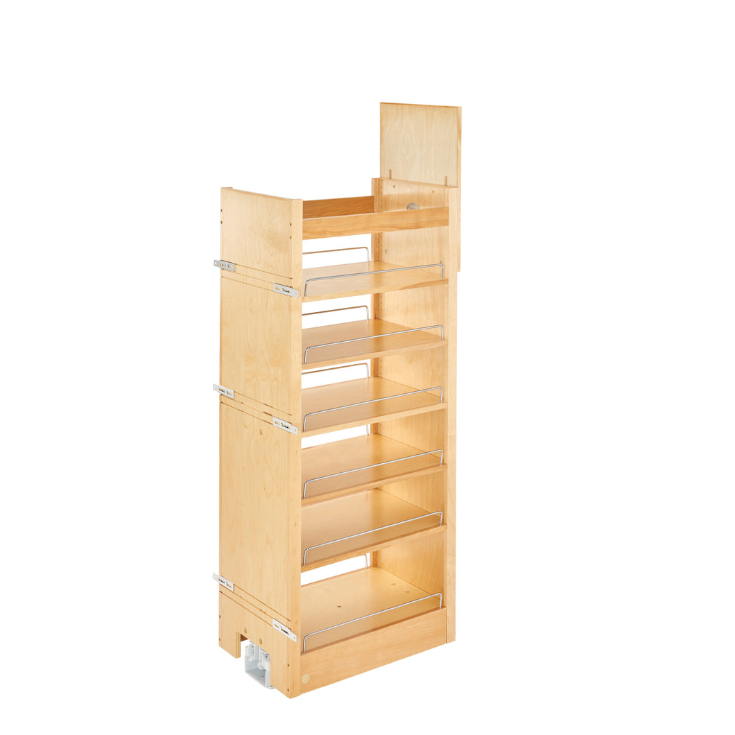 Rev-A-Shelf - Wood Tall Cabinet Pull Out Pantry Organizer w/Soft Close - 448-TP51-14-1  Rev-A-Shelf 14 inches  
