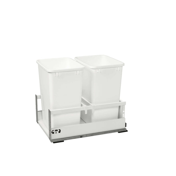 Rev-A-Shelf - Tandem Pull Out Waste/Trash Container w/Soft Close and Servo Drive System - TWCSD-18DM-2  Rev-A-Shelf 35 qt. (8.75 gal) 19 inches 